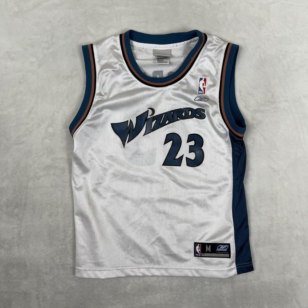 Vintage Washington Wizards Jersey Boys Medium White NBA Michael Jordan 23 Reebok